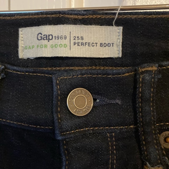 Gap Perfect Boot Jeans Dark Indigo Stretch 25S - Picture 4 of 6